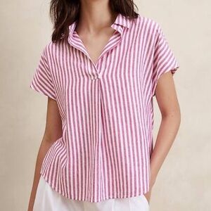 NWT 2024 Banana Republic Factory Oversized Linen Blend Dolman Top